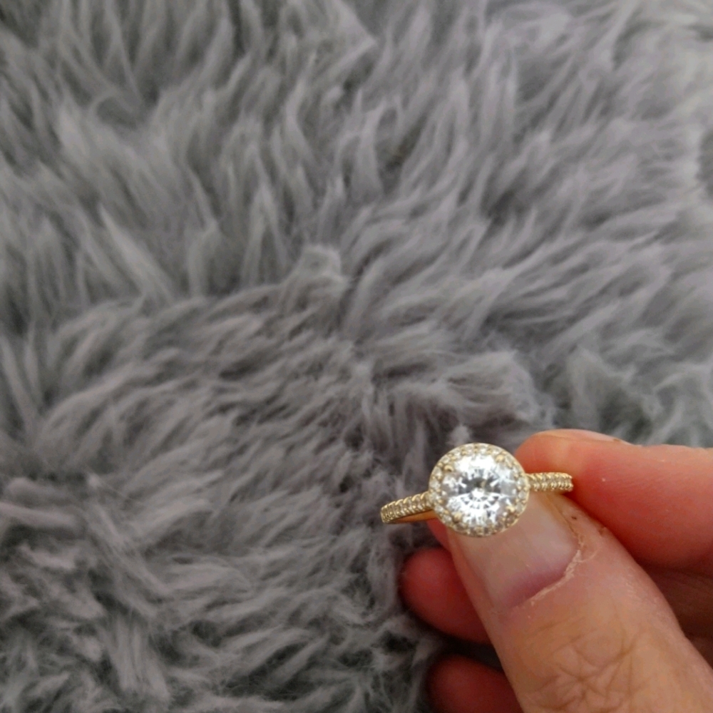 14k yellow gold Diamonique size 10 ring